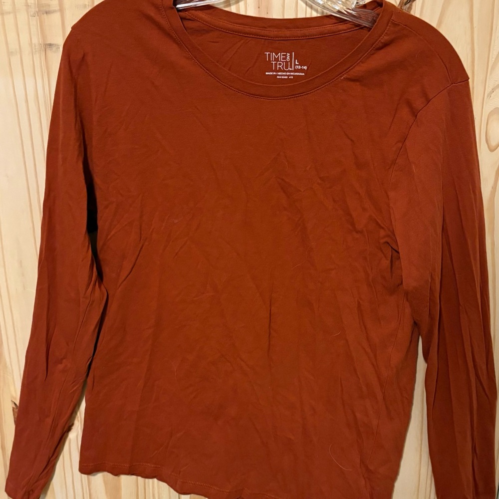 Time and Tru Women's Rust Long Sleeve Top